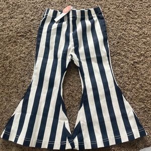 NWT Blue & white striped bell bottoms size 3T